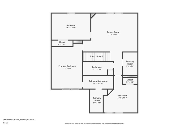 1,905/Mo, 712 Winborne Ave SW Concord, NC 28025 Floor Plan View 2