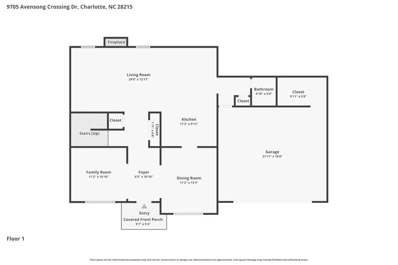 2,395/Mo, 9705 Avensong Crossing Dr Charlotte, NC 28215 Floorplan View