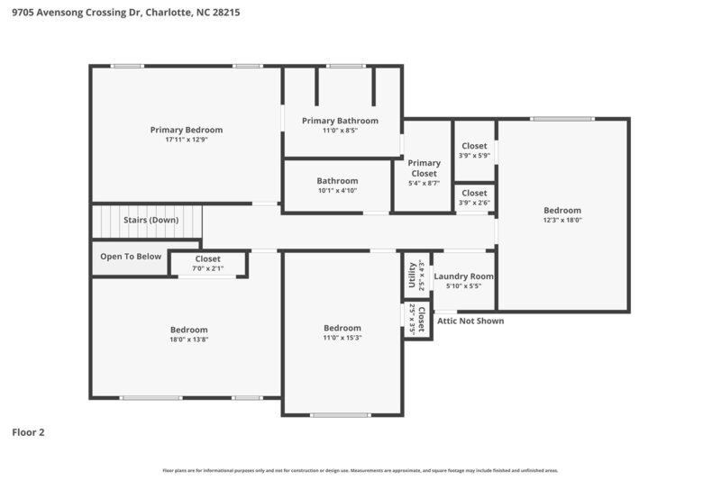 2,395/Mo, 9705 Avensong Crossing Dr Charlotte, NC 28215 Floorplan View 2