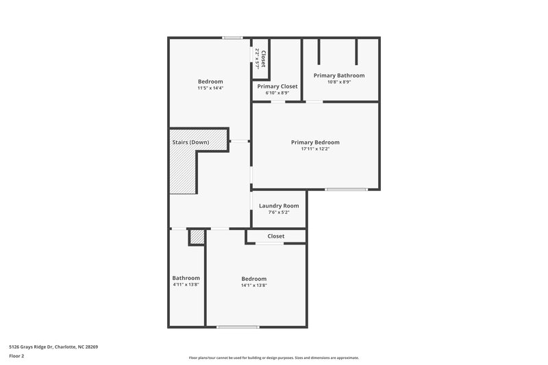 1,710/Mo, 5126 Grays Ridge Dr Charlotte, NC 28269 Floor Plan View 2