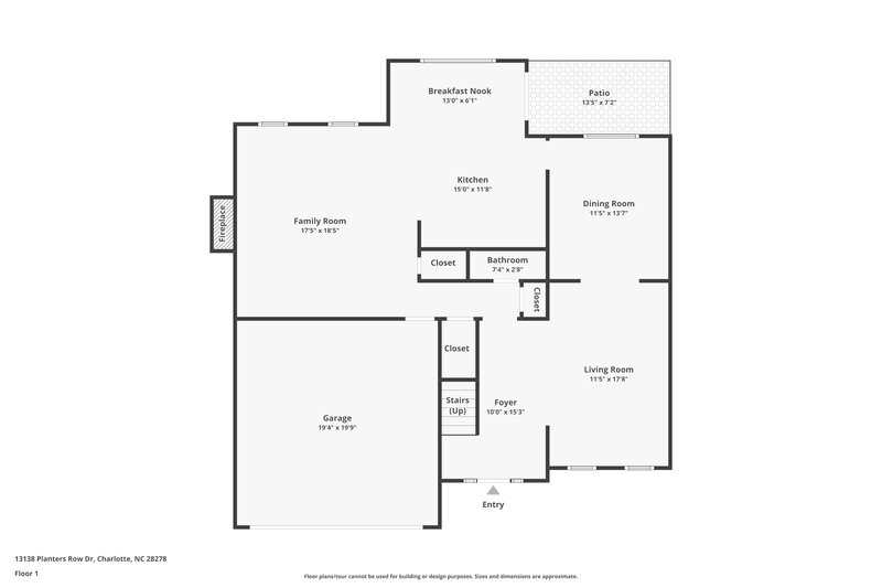 2,330/Mo, 13138 Planters Row Dr Charlotte, NC 28278 Floor Plan View
