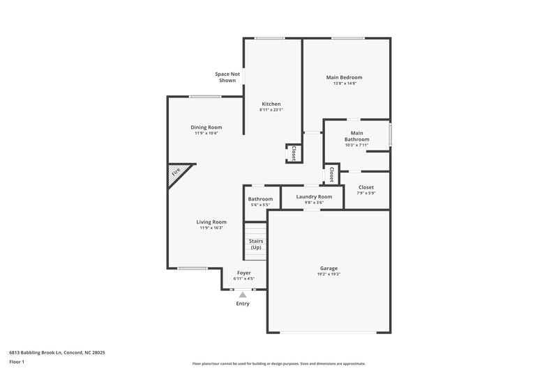 1,825/Mo, 6813 Babbling Brook Ln Concord, NC 28025 Floor Plan View