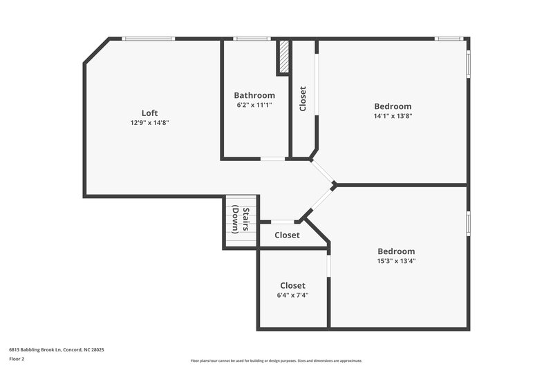 1,825/Mo, 6813 Babbling Brook Ln Concord, NC 28025 Floor Plan View 2