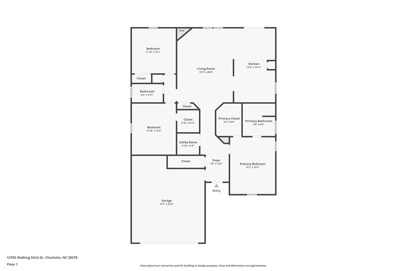 2,105/Mo, 12705 Walking Stick Dr Charlotte, NC 28278 Floor Plan View