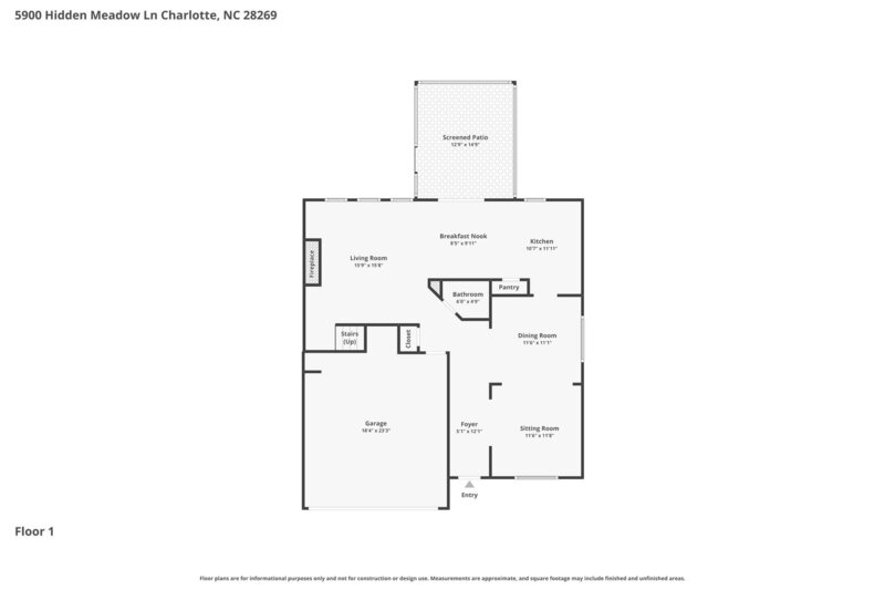 2,340/Mo, 5900 Hidden Meadow Ln Charlotte, NC 28269 Floorplan View