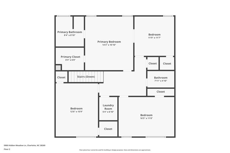 2,340/Mo, 5900 Hidden Meadow Ln Charlotte, NC 28269 Floorplan View 2