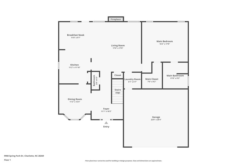 2,135/Mo, 9908 Spring Park Dr Charlotte, NC 28269 Floor Plan View