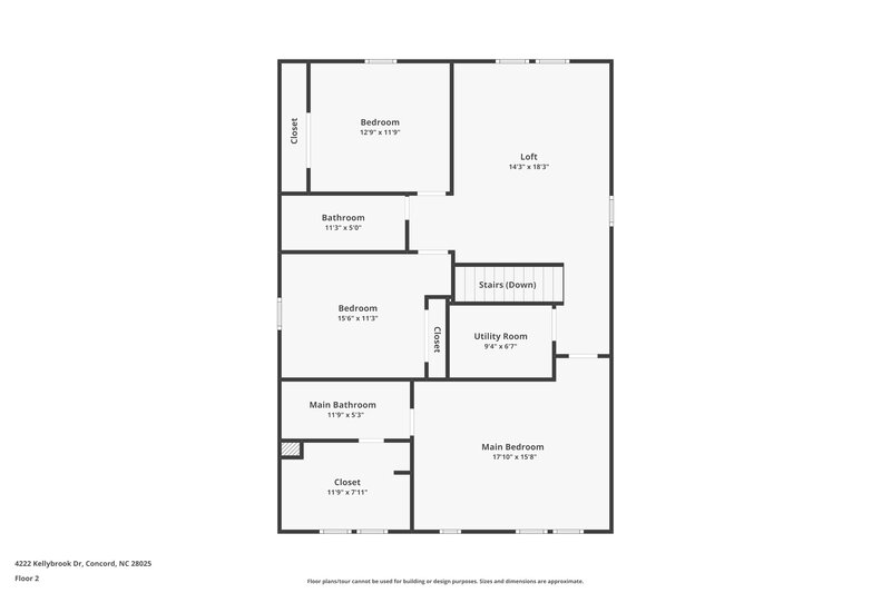 2,090/Mo, 4222 Kellybrook Dr Concord, NC 28025 Floorplan View 2
