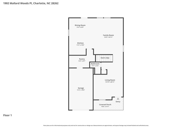 0/Mo, 1902 Mallard Woods Pl Charlotte, NC 28262 Floor Plan View
