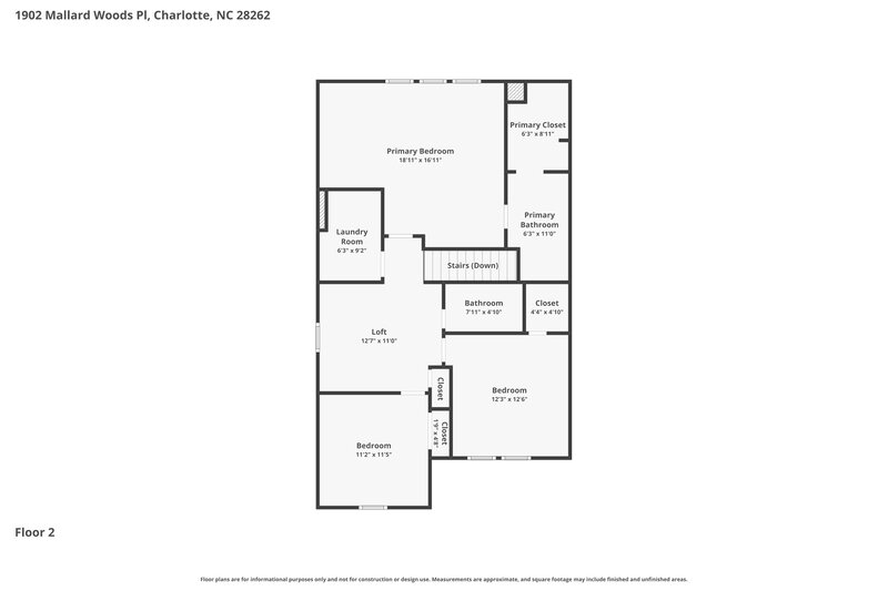 0/Mo, 1902 Mallard Woods Pl Charlotte, NC 28262 Floor Plan View 2