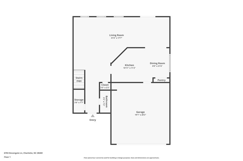 1,880/Mo, 6703 Devongate Ln Charlotte, NC 28269 Floor Plan View