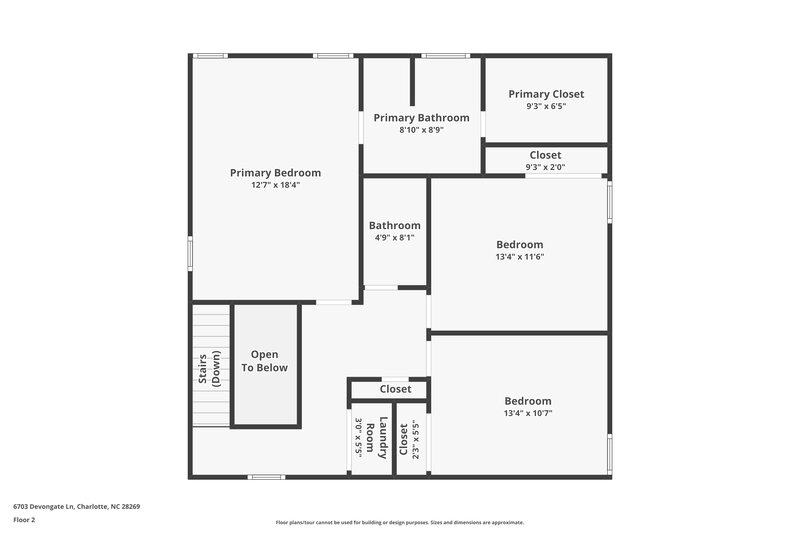 1,880/Mo, 6703 Devongate Ln Charlotte, NC 28269 Floor Plan View 2