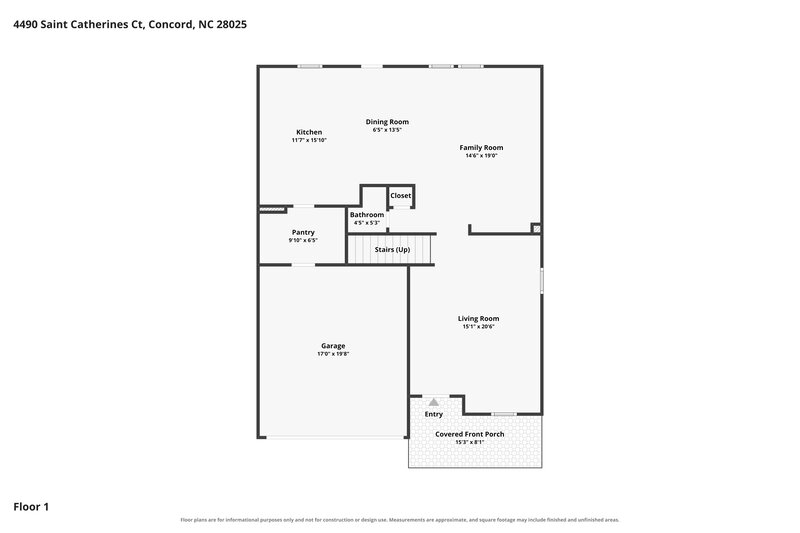 2,000/Mo, 4490 Saint Catherines Ct Concord, NC 28025 Floor Plan View