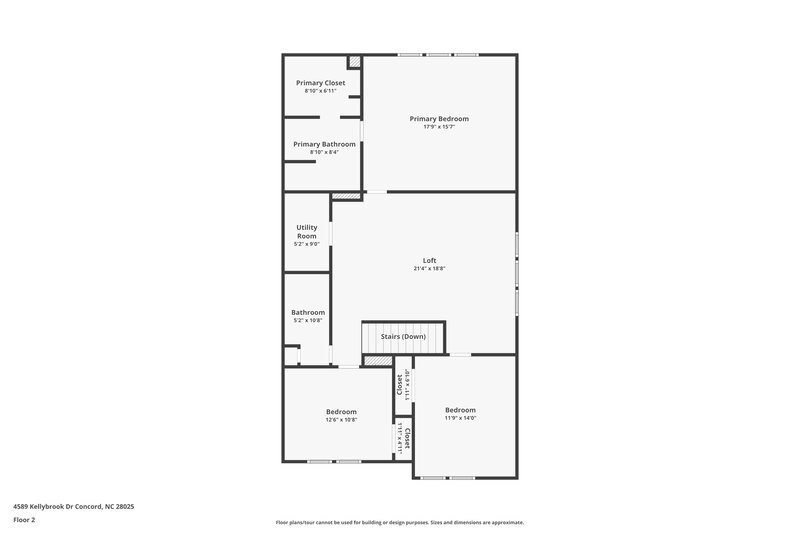 1,790/Mo, 4589 Kellybrook Dr Concord, NC 28025 Floorplan View 2