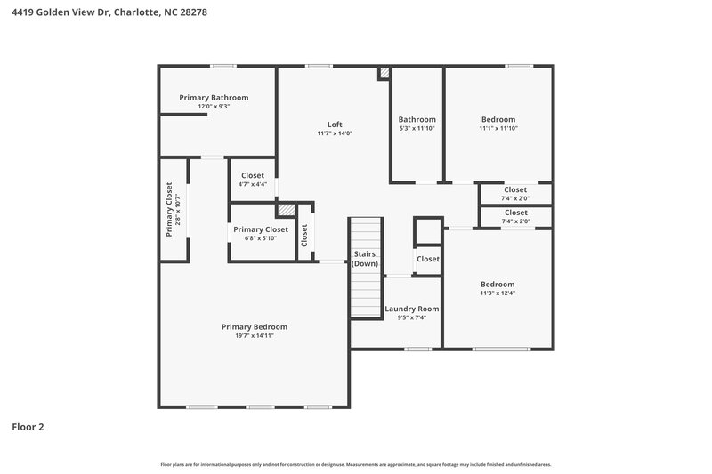 2,345/Mo, 4419 Golden View Dr Charlotte, NC 28278 Floor Plan View 2