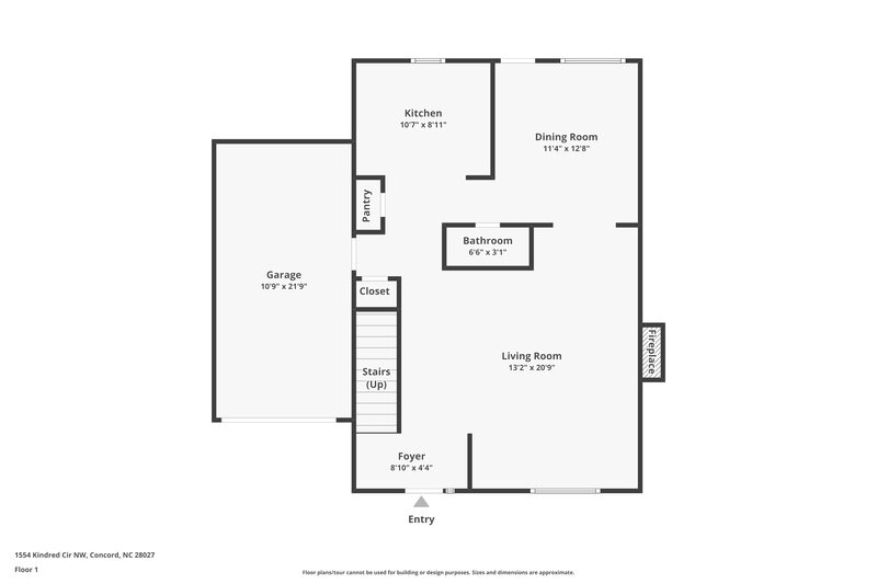 1,920/Mo, 1554 Kindred Cir NW Concord, NC 28027 Floor Plan View