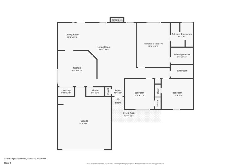 1,785/Mo, 3744 Sedgewick Dr SW Concord, NC 28027 Floorplan View