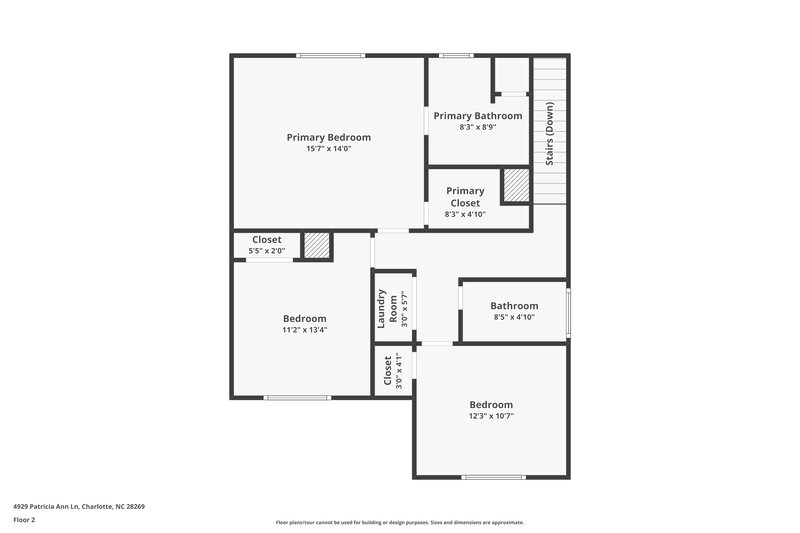 1,650/Mo, 4929 Patricia Ann Ln Charlotte, NC 28269 Floor Plan View 2