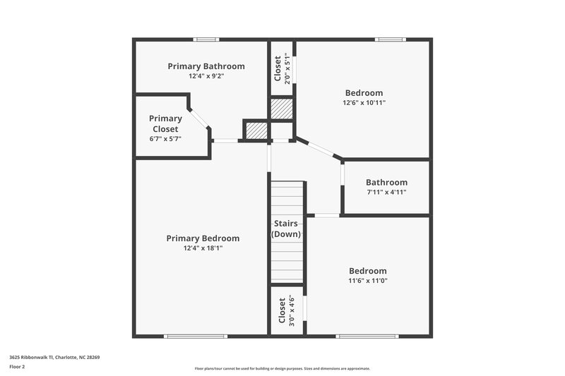 1,765/Mo, 3625 Ribbonwalk Trl Charlotte, NC 28269 Floor Plan View 2