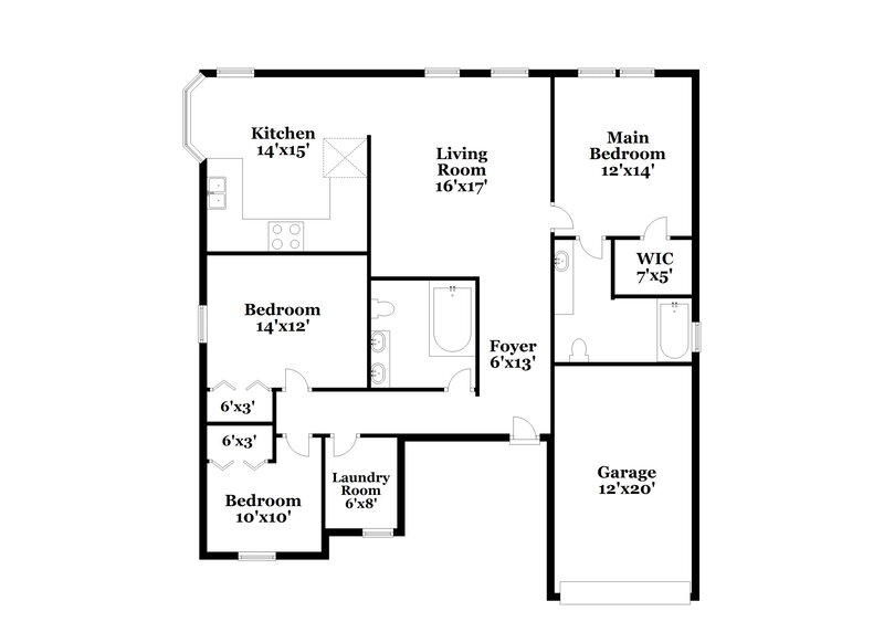1,865/Mo, 6133 Goldenfield Dr Charlotte, NC 28269 Floor Plan View