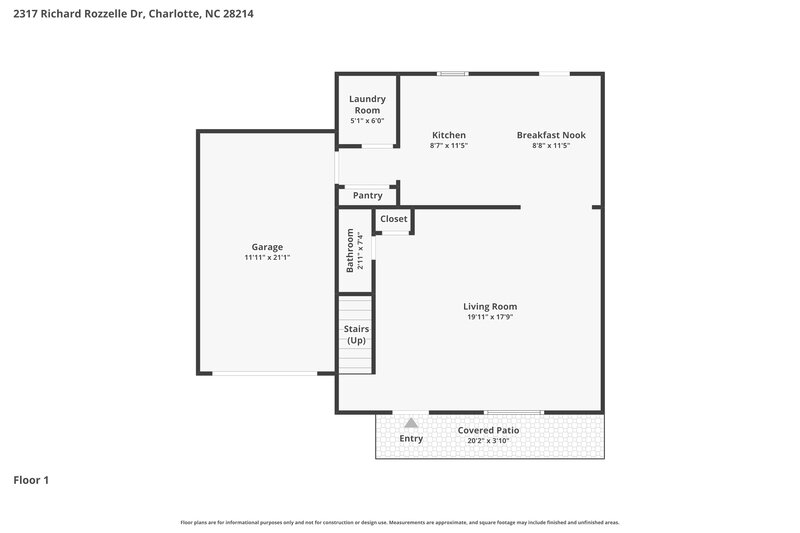 2,030/Mo, 2317 Richard Rozzelle Dr Charlotte, NC 28214 Floor Plan View