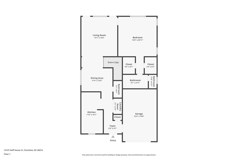 1,870/Mo, 12137 Goff House Ct Charlotte, NC 28214 Floor Plan View