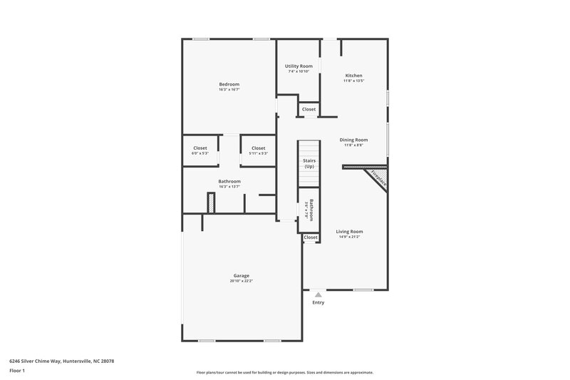 2,550/Mo, 6246 Silver Chime Way Huntersville, NC 28078 Floor Plan View