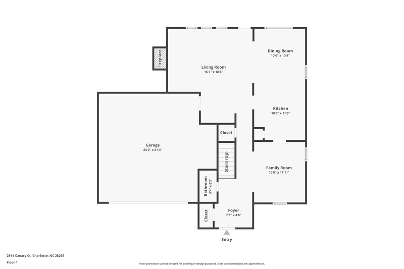 2,105/Mo, 2914 Canary Ct Charlotte, NC 28269 Floor Plan View