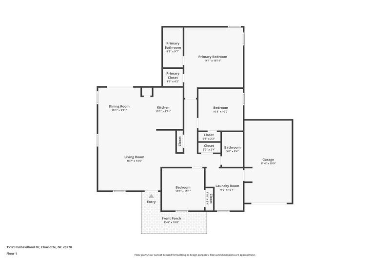 1,940/Mo, 15123 Dehavilland Dr Charlotte, NC 28278 Floor Plan View