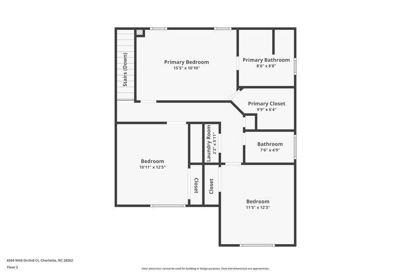 1,910/Mo, 6504 Wild Orchid Ct Charlotte, NC 28262 Floor Plan View 2