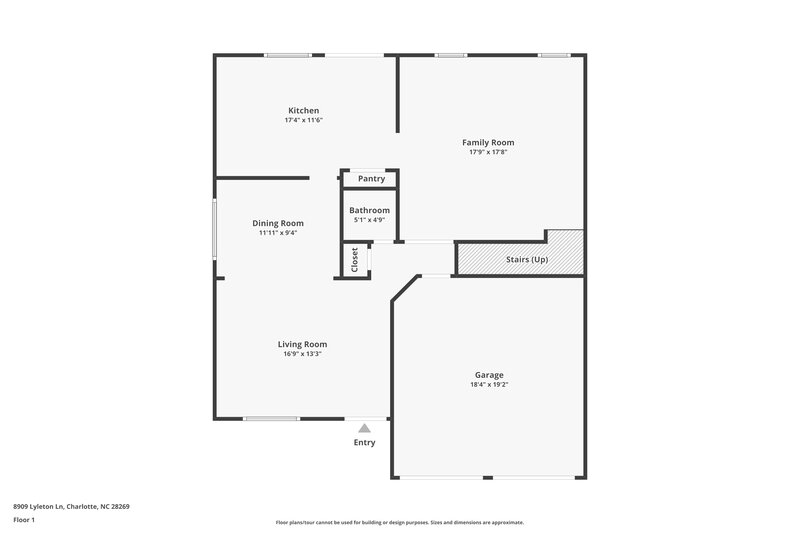 2,300/Mo, 8909 Lyleton Ln Charlotte, NC 28269 Floor Plan View