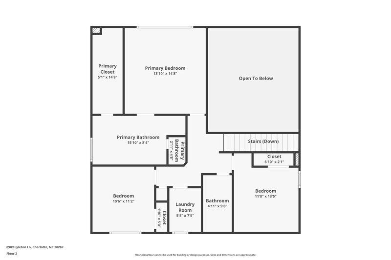 2,300/Mo, 8909 Lyleton Ln Charlotte, NC 28269 Floor Plan View 2