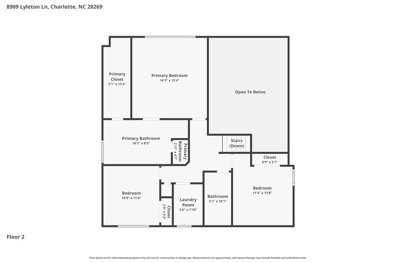 2,170/Mo, 8909 Lyleton Ln Charlotte, NC 28269 Floorplan View 2