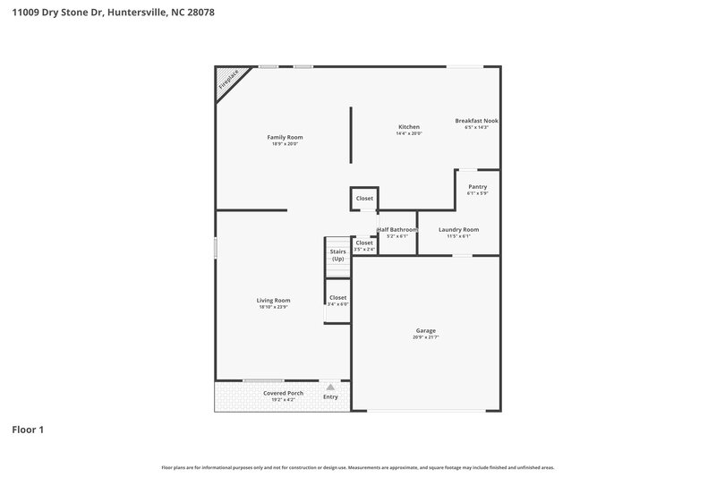 2,600/Mo, 11009 Dry Stone Dr Huntersville, NC 28078 Floor Plan View