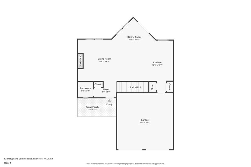 2,140/Mo, 6329 Highland Commons Rd Charlotte, NC 28269 Floor Plan View