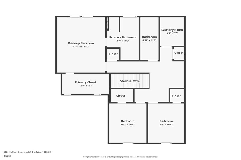 2,140/Mo, 6329 Highland Commons Rd Charlotte, NC 28269 Floor Plan View 2