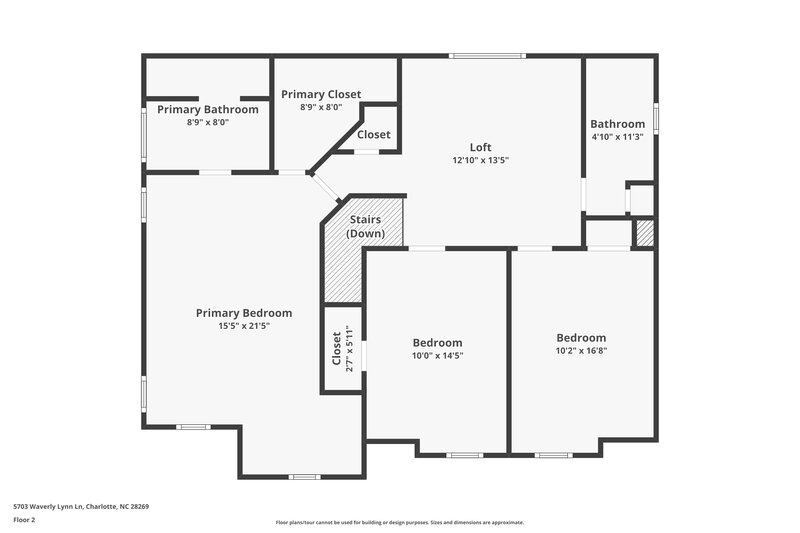 2,375/Mo, 5703 Waverly Lynn Ln Charlotte, NC 28269 Floor Plan View 2