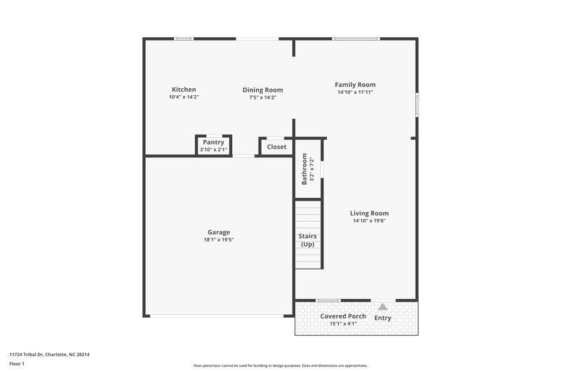 2,030/Mo, 11724 Tribal Dr Charlotte, NC 28214 Floor Plan View