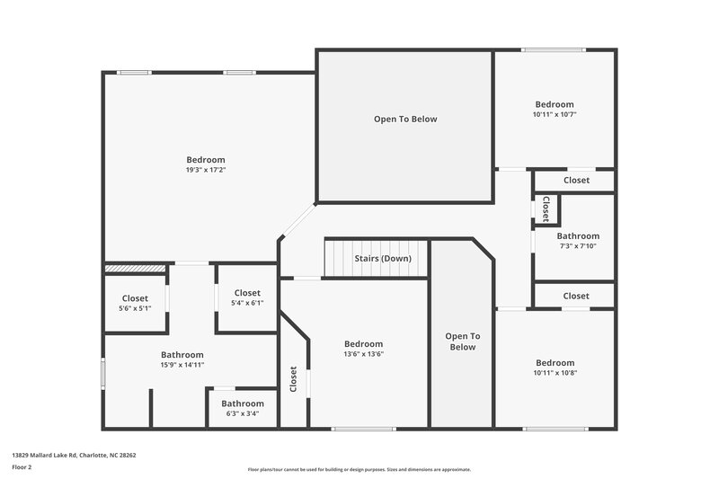 2,685/Mo, 13829 Mallard Lake Rd Charlotte, NC 28262 Floor Plan View 2