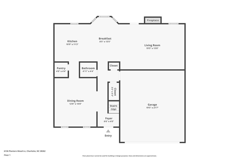 2,130/Mo, 6136 Planters Wood Ln Charlotte, NC 28269 Floor Plan View