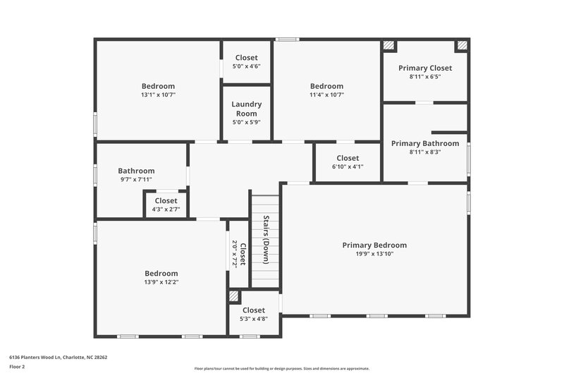 2,130/Mo, 6136 Planters Wood Ln Charlotte, NC 28269 Floor Plan View 2