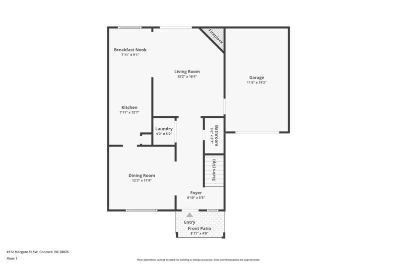 1,730/Mo, 4112 Margate St SW Concord, NC 28025 Floorplan View
