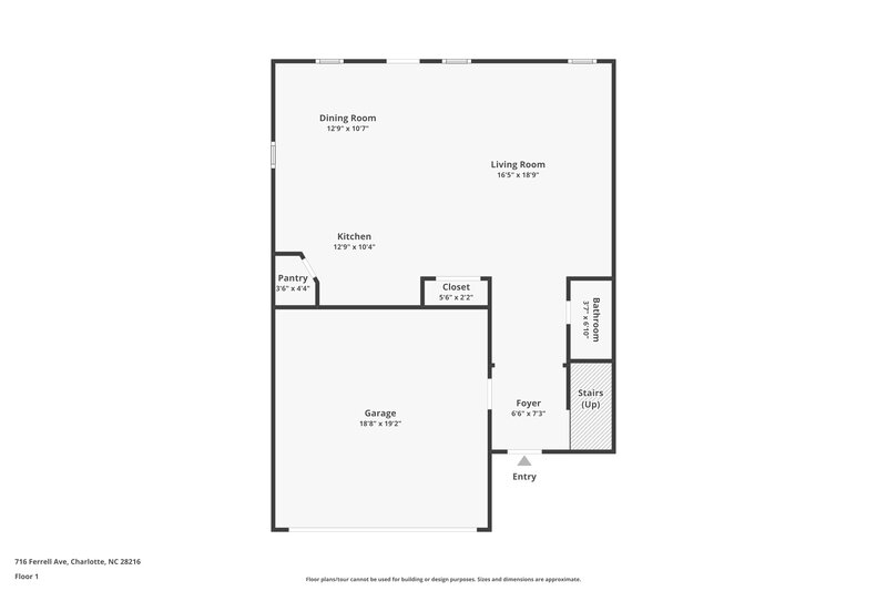 1,760/Mo, 716 Ferrell Ave Charlotte, NC 28216 Floor Plan View