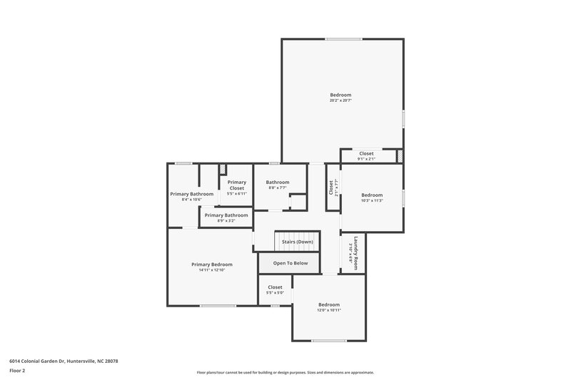 2,080/Mo, 6014 Colonial Garden Dr Huntersville, NC 28078 Floor Plan View 2
