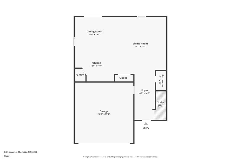 2,085/Mo, 6405 Lowe Ln Charlotte, NC 28214 Floor Plan View