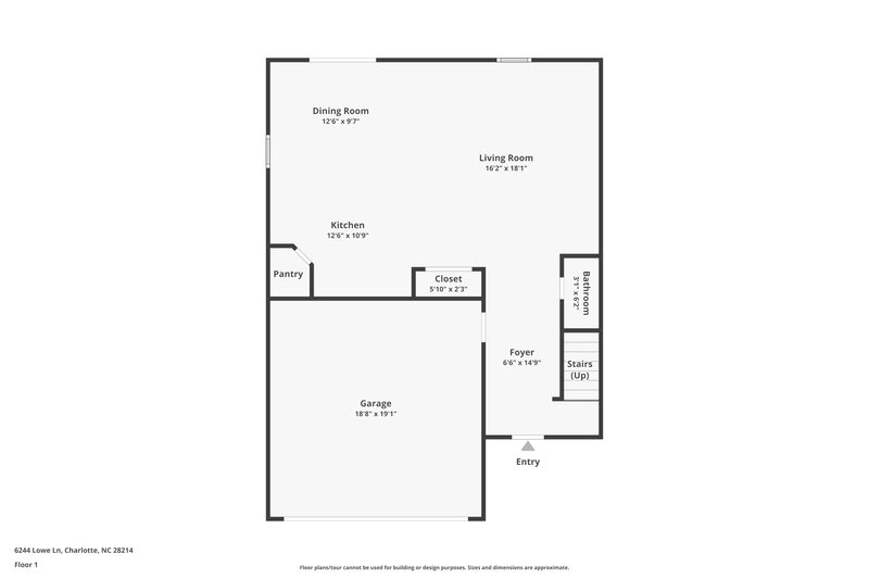 2,010/Mo, 6244 Lowe Ln Charlotte, NC 28214 Floor Plan View