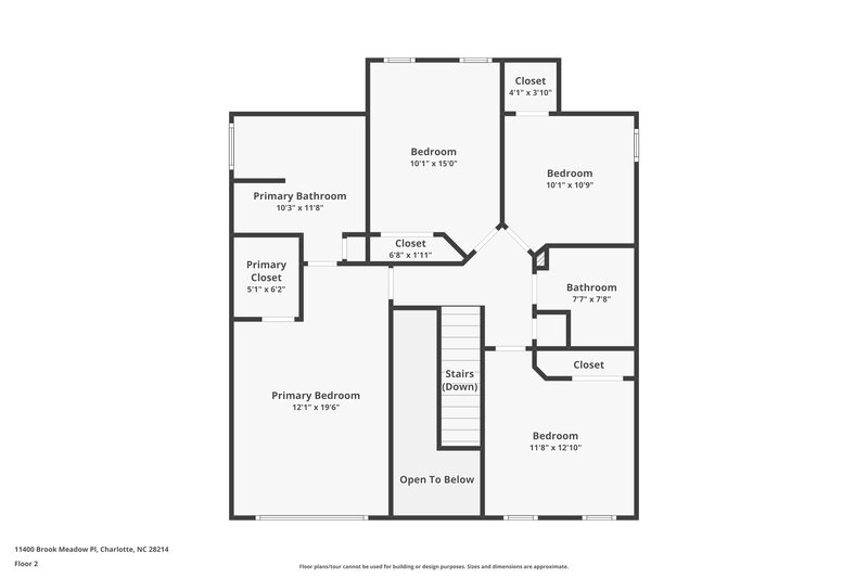 2,050/Mo, 11400 Brook Meadow Pl Charlotte, NC 28214 Floor Plan View 2