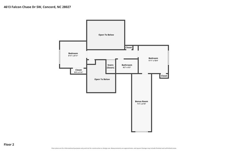 2,005/Mo, 4613 Falcon Chase Dr SW Concord, NC 28027 Floorplan View 2