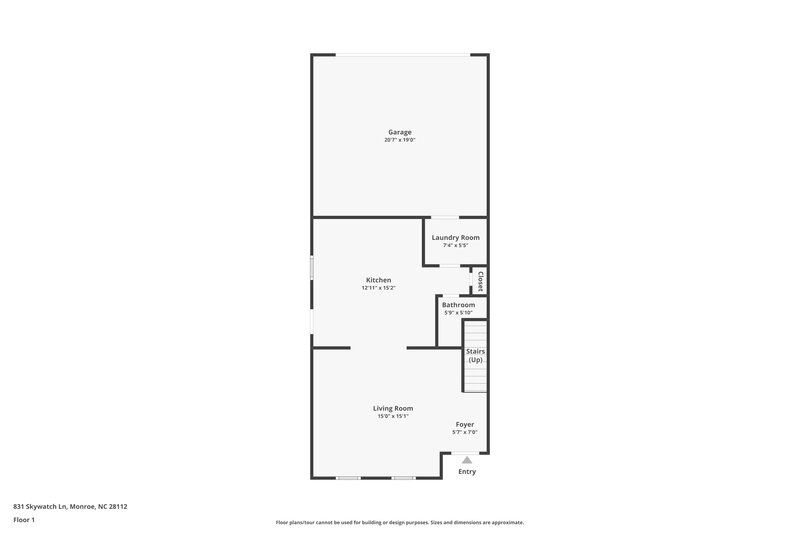 2,320/Mo, 831 Skywatch Ln Monroe, NC 28112 Floor Plan View