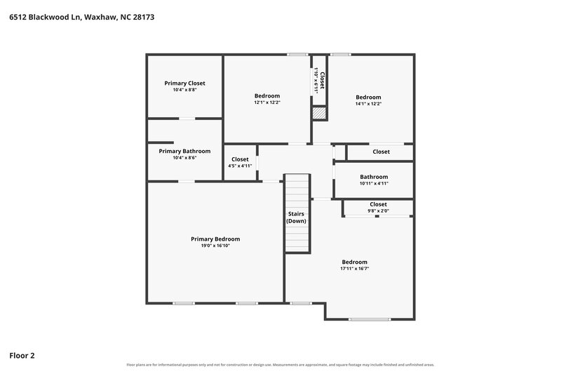 2,320/Mo, 6512 Blackwood Ln Waxhaw, NC 28173 Floor Plan View 2